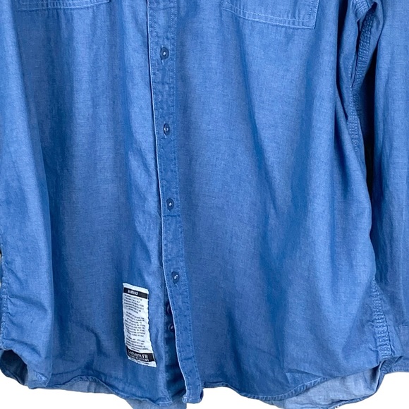 Carhartt Flame Resistance Shirt Sz 2X Blue Chambray Long Sleeve Pockets FRS191 - Picture 3 of 10